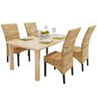 vidaXL Ruokatuolit 4 kpl Abaca Ruskea