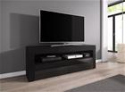 LUNA TV-taso tv-kaluste 139,2 cm matta runko Musta / Musta etureuna kiiltävä