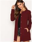 Jacqueline de Yong Jdynew Brighton Coat Rp Otw Pitkät takit Tummanpunainen