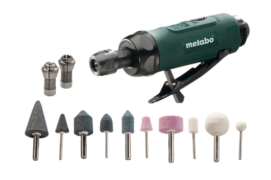 Paineilmakäyttöinen tasohiomakone Metabo DG 25 Set + tarvikkeet
