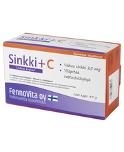 Fennovita Sinkki Plus Kupari ja C-vitamiini 100 kaps ravintolisä – kuva 1/5