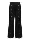 T by Alexander Wang Sleek French Terry Wide Leg Pull On Pant W/ Snaps BLACK