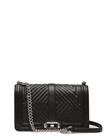 Rebecca Minkoff Geo Quilted Love Crossbody BLACK/SILVER