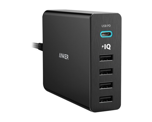 USB seinälaturi, 4 x USB + 1 x USB Type C USB seinälaturi, 4 x USB + 1 x USB Type C