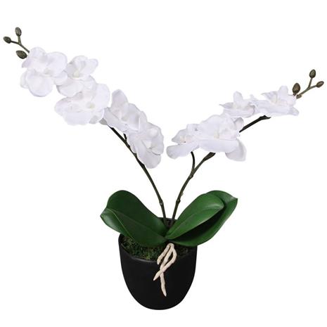 vidaXL Tekokukka Orkidea ruukulla valkoinen 30 cm