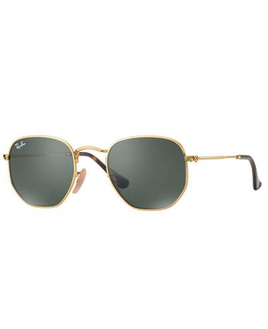 RAY-BAN Hexagonal Gold - Aurinkolasit - Vihreä - 48