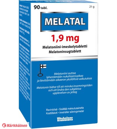 Melatal 1,9 mg 90 tabl melatoniini-imeskelytabletti