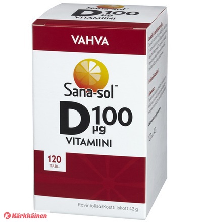 Sana-Sol Vahva D-vitamiini 100 µg, 120 tabl.