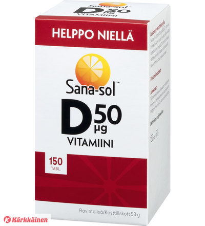 Sana-sol D-vitamiini 50 µg, 150 tabl.