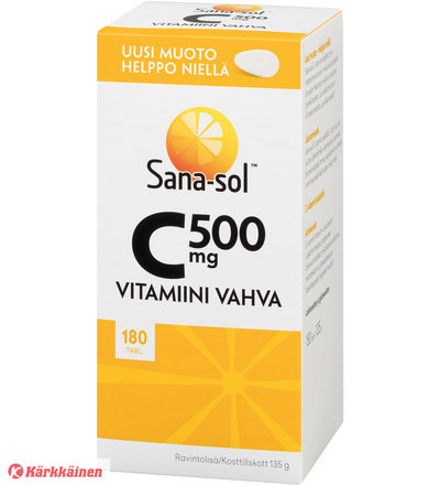 Sana-sol C-vitamiini 500 mg, 180 tabl.