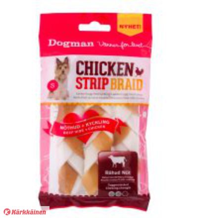 Dogman Chicken Strip Braid 52 g puruluu, koiranruoka
