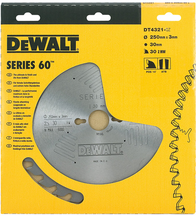 DeWalt Z30 250 mm pyörösahanterä