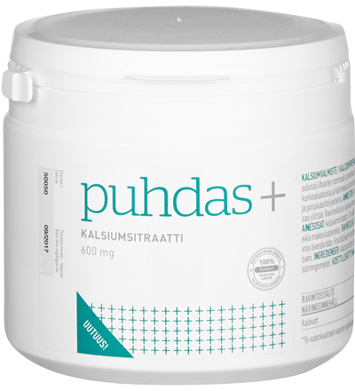 Puhdas+ 600 mg kalsiumsitraatti, 240 g