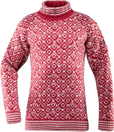 Devold Svalbard High Neck Välikerros , punainen/valkoinen