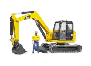 Cat Mini excavator with worker, A