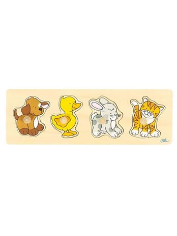 Goki Wooden Bubble Puzzle Dog Duck Rabbit Cat