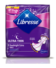 Libresse Ultra Night Extra Wing 9 kpl yöside