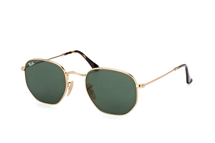 RAY-BAN Hexagonal Gold - Aurinkolasit - Vihreä - 48