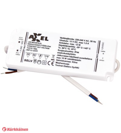 Axxel IP44 12W led-muuntaja