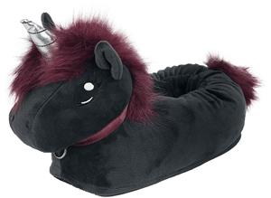 Unicorn Ruby Punk Einhorn Hausschuhe Tohvelit musta