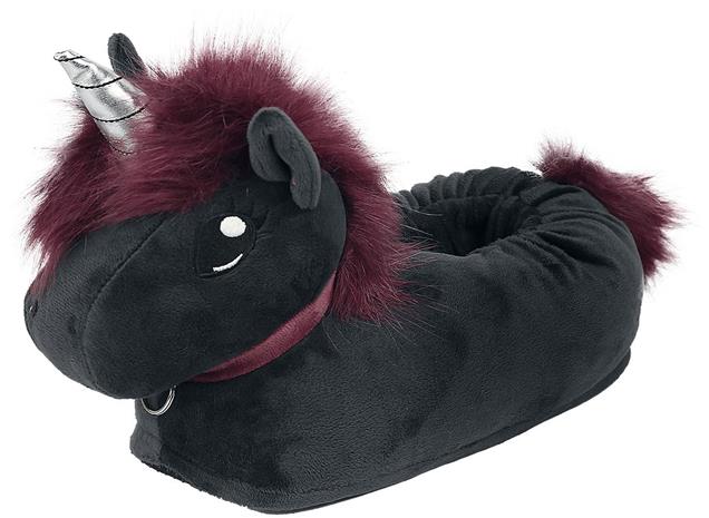 Unicorn Ruby Punk Einhorn Hausschuhe Tohvelit musta