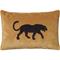 Chhatwal & Jonsson Embroidered Black Panther Cushion Cover 40x60 cm, Masala Yellow – kuva 1