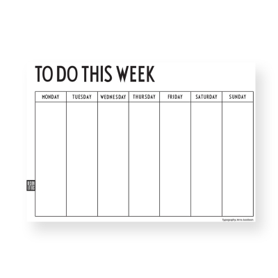 Design Letters Weekly Planner, viikkokalenteri