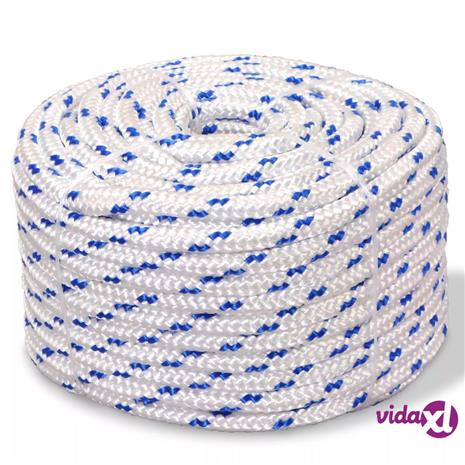 vidaXL Veneköysi Polypropeeni 14 mm 50 m Valkoinen