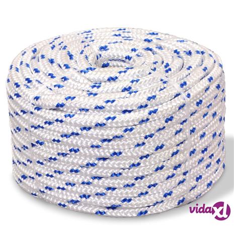 vidaXL Veneköysi Polypropeeni 8 mm 100m Valkoinen