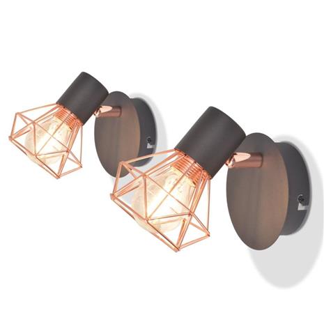 vidaXL Seinävalaisin 2 kpl 2 LED-lampulla 8 W