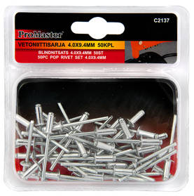 Vetoniittisarja 4.0 x 5.8mm 50kpl – kuva 1/3
