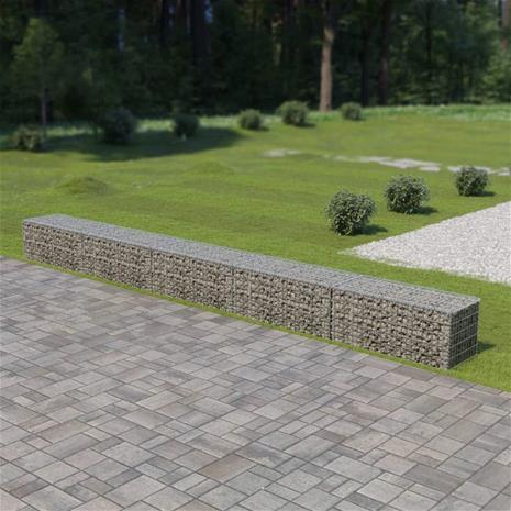 vidaXL Gabionseinä kansilla galvanoitu teräs 600x50x50 cm