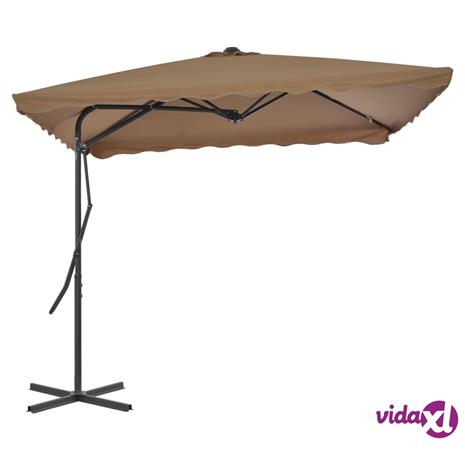 vidaXL Aurinkovarjo terästanko 250x250 cm harmaanruskea