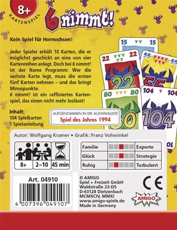 6 Nimmt!, lautapeli