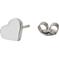 Design Letters Earring Stud Enamel Heart Silver – kuva 1