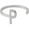 Design Letters Ring Silver A-Z P – kuva 1