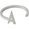 Design Letters Ring Silver A-Z A – kuva 1