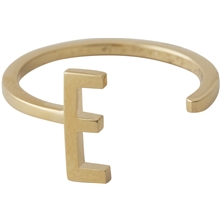 Design Letters Ring Gold A-Z E – kuva 1/4