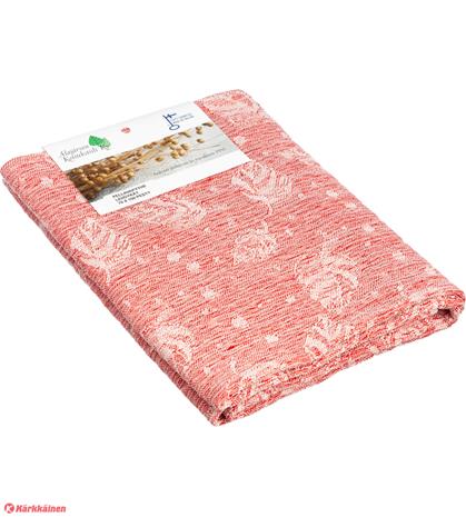 Lehdykät punainen 70x150 cm pellavapyyhe