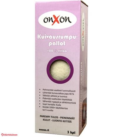 OnXon Villa kuivausrumpupallot 3 kpl