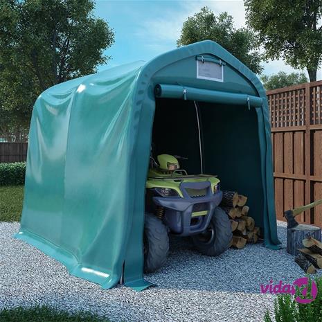 vidaXL Autotalliteltta PVC 2,4x2,4 m vihreä