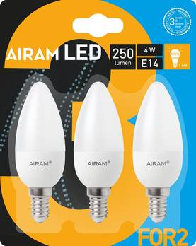 Led-lamppu 4W / 827 E14 3 kpl