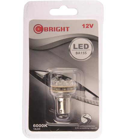 C-Bright 12V BA15s valkoinen LED-polttimo