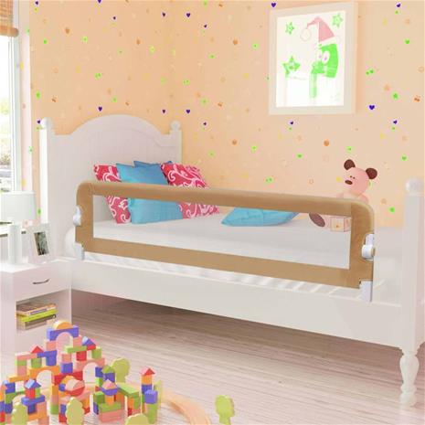 vidaXL Turvalaita sänkyyn polyesteri 150x42 cm ruskeanharmaa