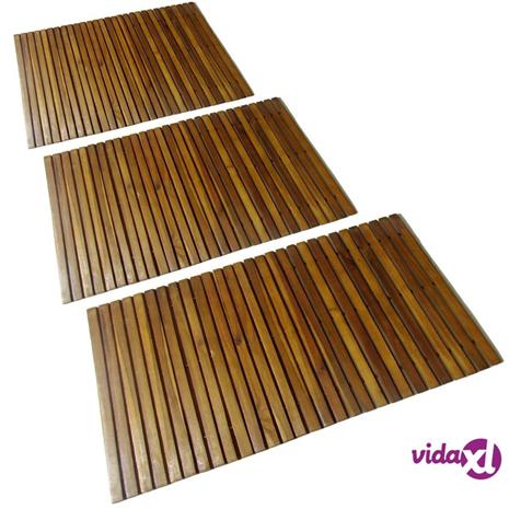 vidaXL 3 kpl Akaasia Kylpyhuoneen Matto 80 x 50 cm