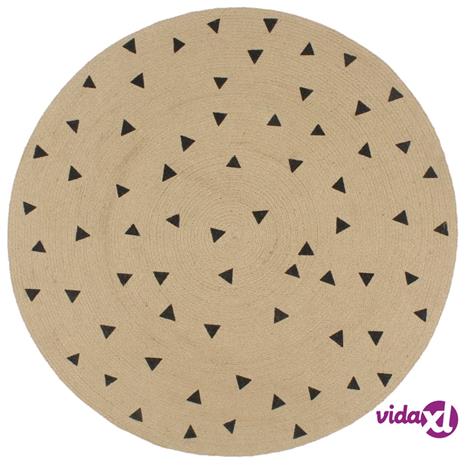 vidaXL Käsintehty juuttimatto kolmiokuviolla 120 cm