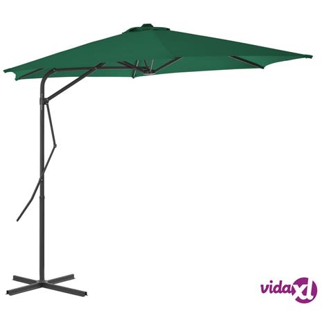vidaXL Aurinkovarjo terästanko 300 cm vihreä
