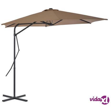 vidaXL Aurinkovarjo terästanko 300 cm harmaanruskea