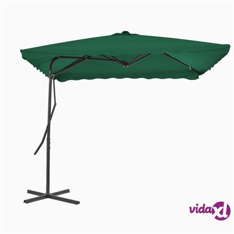 vidaXL Aurinkovarjo terästanko 250x250 cm vihreä