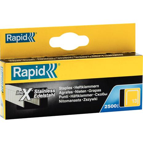Rapid Nr 13 <AAC_SPLIT/>Ohuet hakaset Ruostumaton teräs, 2500 kpl 6 mm